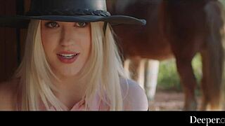 jazlyn rides cowgirl with bad boys in deepthroat action