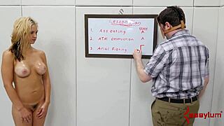 Sub blonde ass stretched in bondage domination!