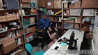 Teen in police uniform dances with big natural tits exposed