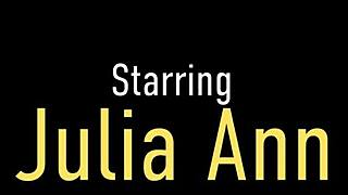 busty milf julia ann fills her mouth with a thick shaft