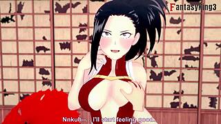 Free BJJ workout with Busty heroine Momo Boku no Hero