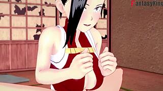 Free BJJ workout with Busty heroine Momo Boku no Hero