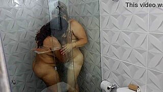 Two Mature Latinas Masturbate Wildly in Bathroom While I Watch Part 1