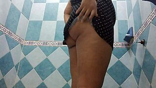 Wow, Tia's steamy shower caught on her phone!