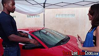 Busty babe sucking huge cock, wow! 😍