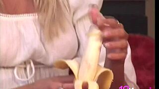 Pretty Paris Tale, a brunette with nice buns, sucks cock and opens her small, tight pussy