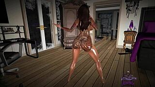 home alone brunette dances solo in sexy outfit