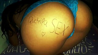 my stepsister shows her blue lingerie until revealing her huge ass, she's so sexy