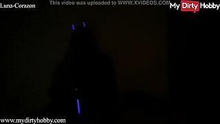 Luna Corazon plays with a flashlight by herself