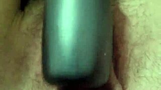 hairy teen 18+ uses vibrator for big orgasm