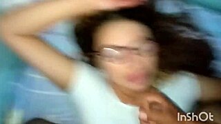 Following the wild college party, a Latina brunette savors oral delights. Her European friends join for a steamy 3some creampie.