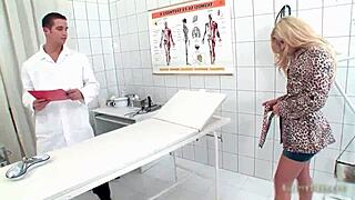 Hot blonde chick visits the kinky doctor today
