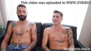 hey, this gay couple is debuting with big cocks in porn, so hot