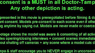 Long red latex full dress doctor having big cock sex movie