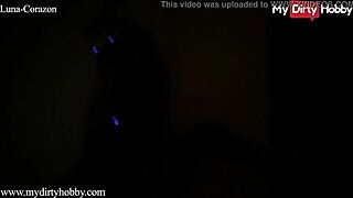 Luna Corazon plays with a flashlight by herself