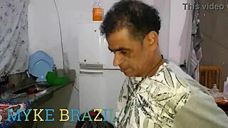 Watch these two guys wake up and fuck hot babes Fanny Prado and Byanca Mell in the kitchen