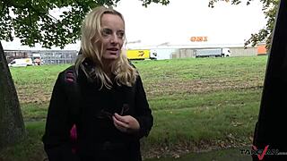 Czech blonde rides big UK cock in tight pussy