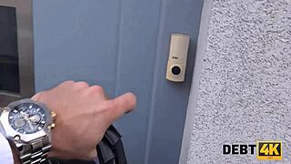 BDSM Blowjob: Debt4K Collector Teases and Hands Out a Tight Pussy Blowjob for Money