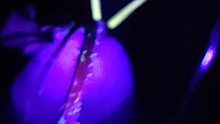 Slave endures painful nettle insertion on cock.