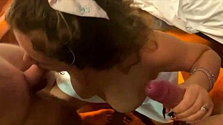 givin a double blowjob to my cuckold hubby an his friend