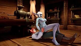Old night elf and young elf cartoon sex