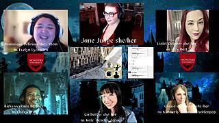 Monsters University Episode 4: Jane Judge, Dominique Delerium, Girlbot Div, Cassie Cummings, Violet October, and Rickyxxxrails in Fantasy Desk Game with Cum