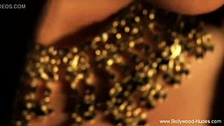 Intense erotic dancing in the indian night, seducing her lover passionately.