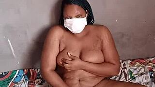 Black ebony woman achieves orgasm with rough anal