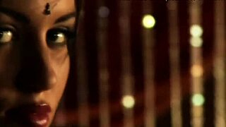 Intense erotic dancing in the indian night, seducing her lover passionately.