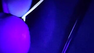 Slave endures painful nettle insertion on cock.