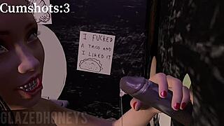 slut eagerly sucks 6 massive cocks at mysterious gloryhole, craving every drop