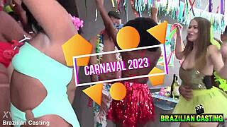Brazilian casting party with wild oral action