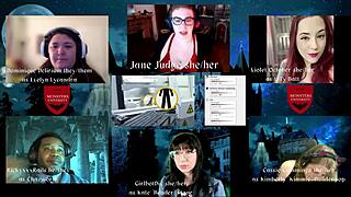 Monsters University Episode 4: Jane Judge, Dominique Delerium, Girlbot Div, Cassie Cummings, Violet October, and Rickyxxxrails in Fantasy Desk Game with Cum