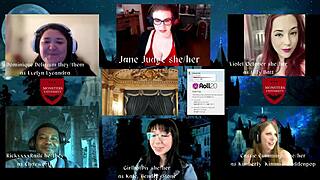 Monsters University Episode 4: Jane Judge, Dominique Delerium, Girlbot Div, Cassie Cummings, Violet October, and Rickyxxxrails in Fantasy Desk Game with Cum