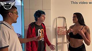 Just getting a blowjob and watch a big cocked gay guy
