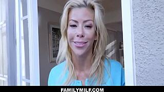 So, this blonde stepmom with big tits, Alexis Fawx, got drilled by her stepson’s buddy. It’s wild POV action from FamilyMilf!