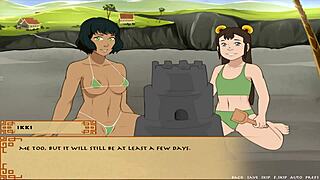 kuvira milf gets creampied on beach in hentai