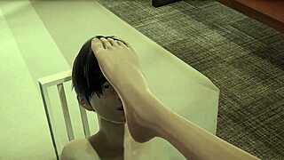 asuka tsundere teases bondage teen with footjob until cumshot 😏