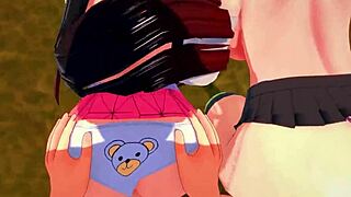 Nezuko and mitsuri in nasty hentai threesome?