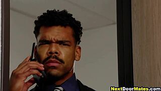 Sexy clerks get black boss love lips and love meat at the office