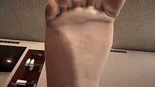 asuka tsundere teases bondage teen with footjob until cumshot 😏