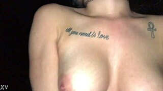 The latina amateur with perfect natural tits rides a monster cock outdoors, not her sister