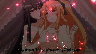 Lesbian teens in hentai college explore big tits licking and sucking. Their anime adventure unfolds with blonde beauties under music vibes.