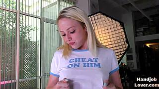 Teen 18+ jerks oiled dick POV while talking dirty 😈