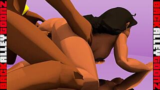 Adult cartoon with big black ass and big black dick