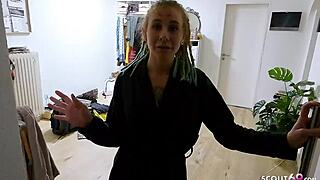 Oh man, I can’t believe it… skinny German teen Julia Juice got banged raw by the mailman!