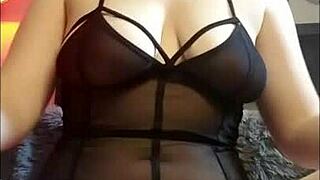 Busty Brunette's Striptease: All Natural and Moaning