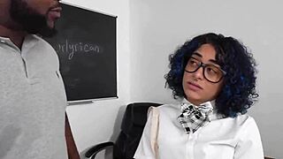 Curly Rican Gets Fucked By School Teachers Big Dick!