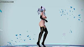 mmd haku teases in black suit paradinha