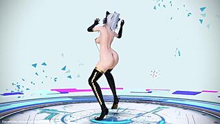mmd haku teases in black suit paradinha